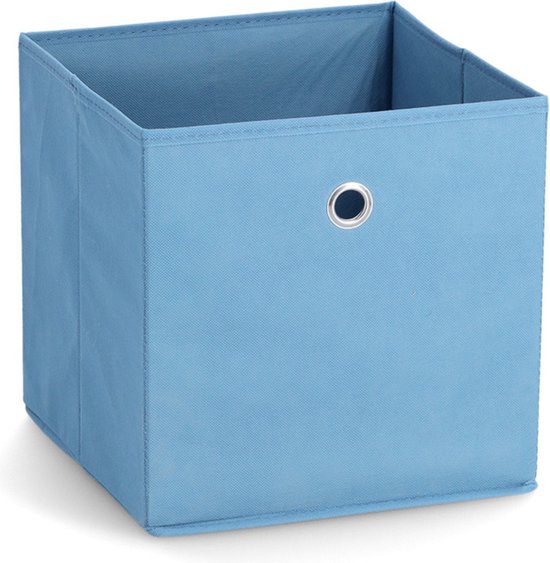 Panier de rangement/panier d'armoire Zeller - 4x - 22 litres - bleu - 28 x 28 x 28 cm