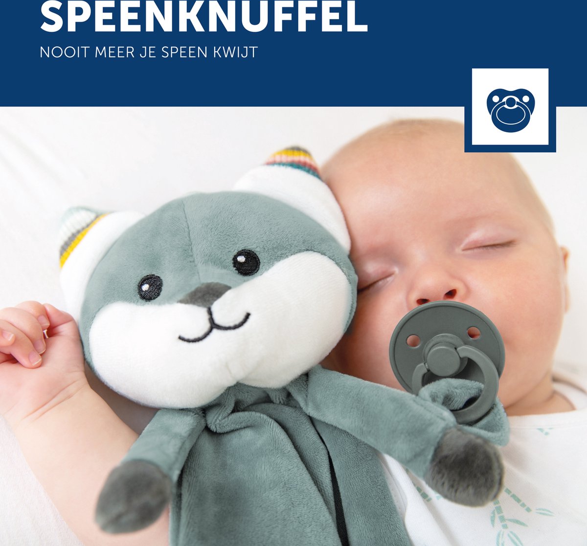 Zazu Felix de Vos - Heartbeat & White Noise Knuffeldoekje - Blauw - 35 cm — afbeelding 2