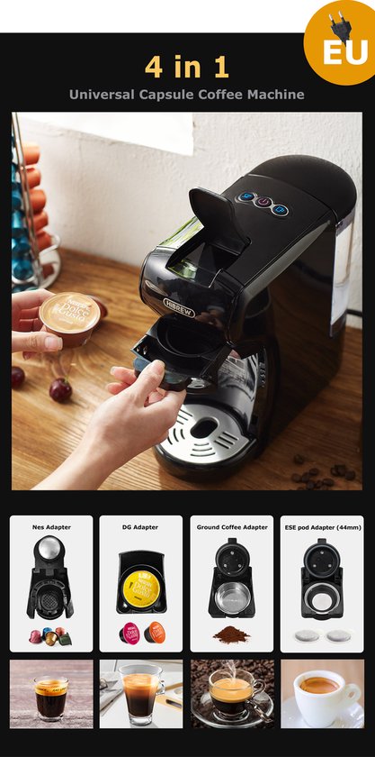 Machine à café HiBrew, Conception compatible 3 en 1, D'économie d'énergie, Fonction