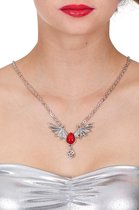 Metalen ketting steen met vleugels