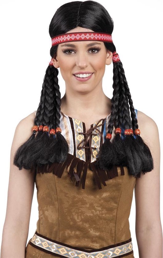 Indianen pruik Pocahontas met vlechten. | bol.com