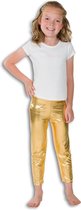 Wilbers - Glitter & Glamour Kostuum - Gouden Glitter Legging Disco Prinses Meisje - goud - Maat 104 - Carnavalskleding - Verkleedkleding