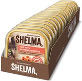 Nourriture pour chat Shelma - pâté au saumon - truite et légumes - 16 x 100g