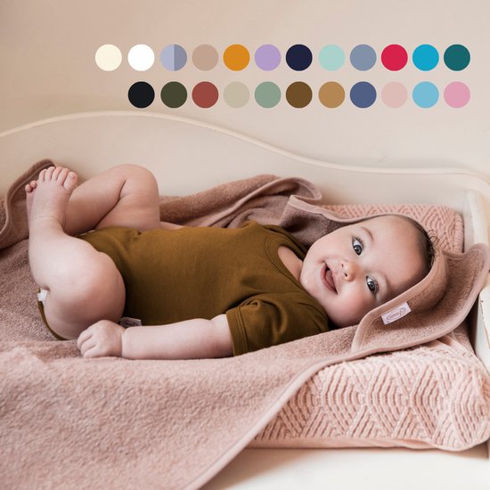 Badcape Funnies | Blanc | 80x80 centimètres | 100% coton | Tissu éponge