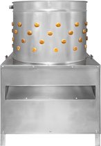 KuKoo Gevogelte Plukmachine - 60cm - Kip, Kalkoen en Eend - Roestvrij Staal - 132 Rubberen Vingers - Waterpijp - Zilver