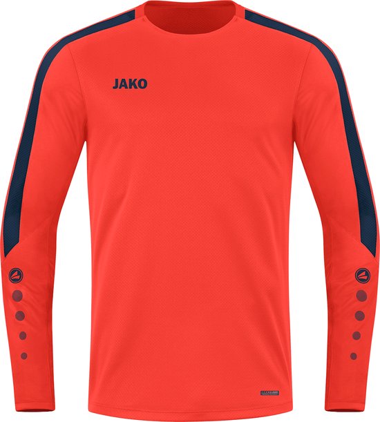 JAKO Power Sweater Kind Oranje-Marine Maat 152