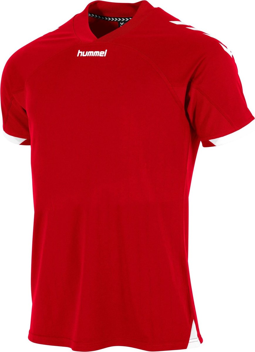 Hummel Fyn Shirt Korte Mouw Kinderen - Rood / Wit | Maat: 140