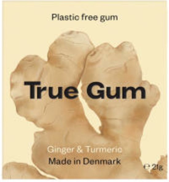 3x True Gum Ginger & Turmeric Sugarfree 21 gr bol