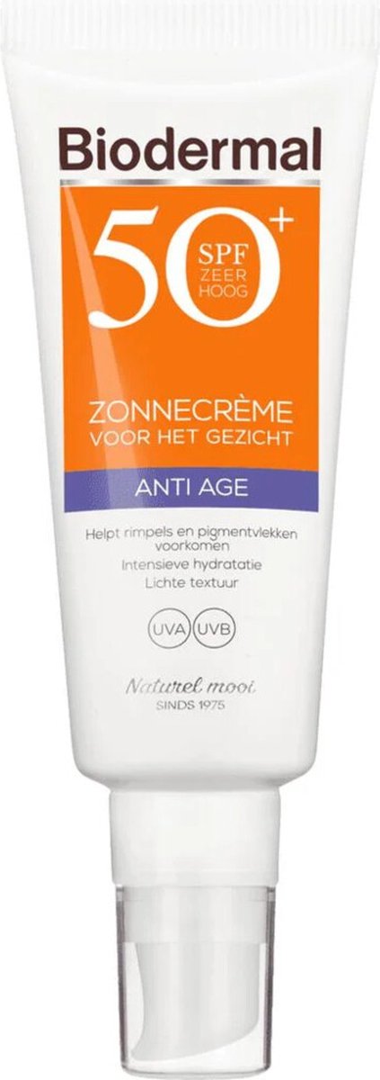 2x Biodermal Zonnecreme Gezicht Anti Age SPF 50+ 40 ml