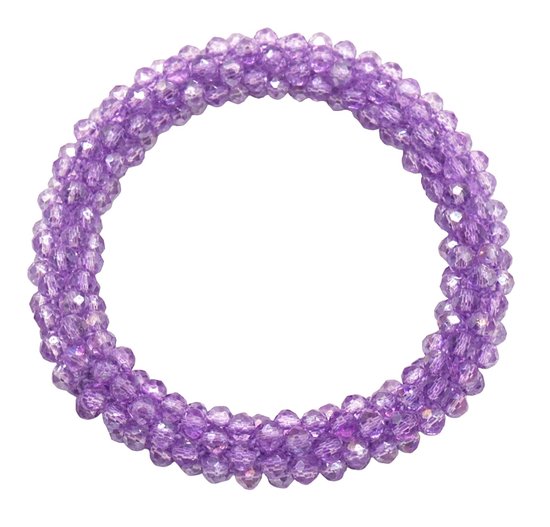 Bracelet Femme - Perles de Verre - Élastique - Violet