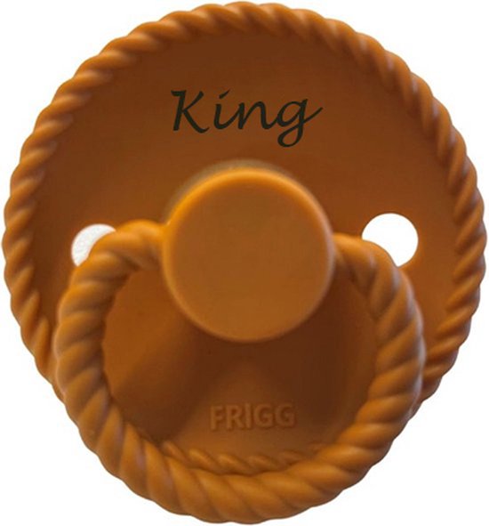 Sucette King's Day avec KING ou QUEEN - tétine TAILLE 2 - FRIGG - bec  verseur - tétine