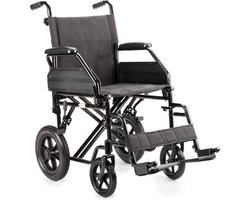 MultiMotion M9 lichtgewicht transportrolstoel - Rolstoel - Zitbreedte 45 cm - In hoogte verstelbare handvatten - Inklapbaar / opvouwbaar