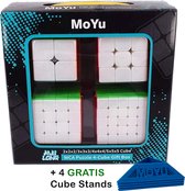 Speed Cube - Set 4 in 1 - Rubiks Cube - Puzzel Kubus - MoYu - Cadeauset - Speed Cube set - Magic Cube - Rubiks Kubus - Breinbrekers - Gratis 4 (!) Cube Stands - 2x2, 3x3, 4x4, 5x5
