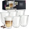 Dubbelwandige latte macchiato-glazen, koffieglas, theeglazen - mokkakopjes , Koffiekopjes , espressokopjes - kopjes - Cappuccino kopjes 6 x 250 ml