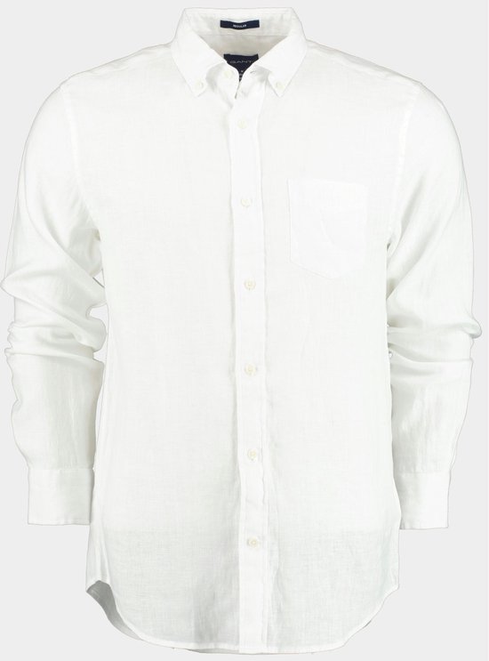 Gant Casual hemd lange mouw Wit Reg Linen Shirt 3230085/110 - MAAT XL