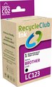 RecycleClub inktcartridge - Inktpatroon - Geschikt voor Brother - Alternatief voor Brother LC-123 Zwart 12.5ml - 585 pagina's