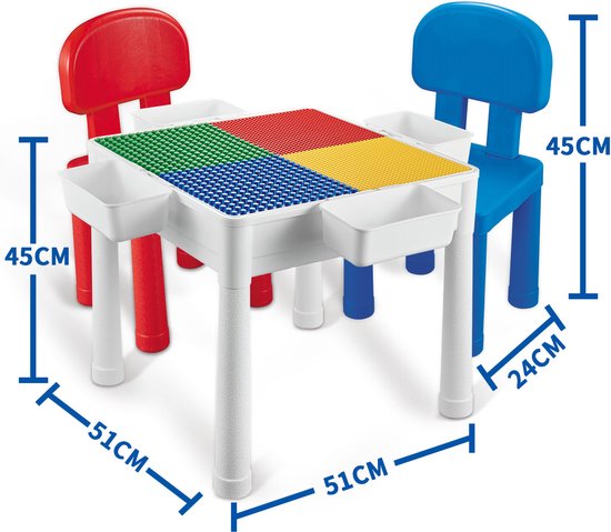 Kindertafel met 2 stoelen - Speelgoed