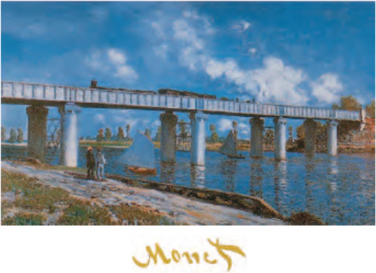 Catch Projecten Mini kunstposter - Claude Monet - De brug - 24x30 cm Multicolor
