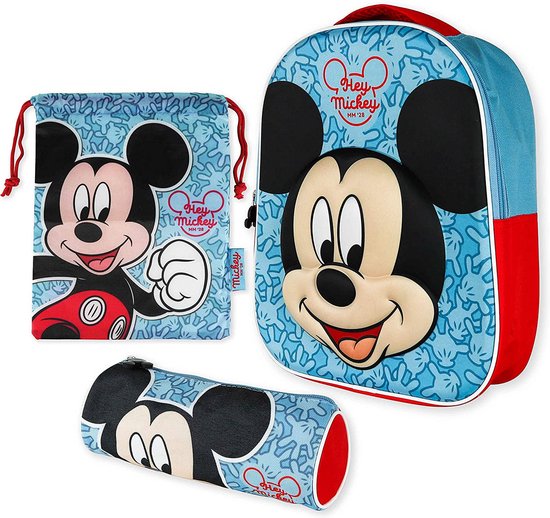 Sac à déjeuner Mickey Mouse pour enfants – Ensemble de fournitures