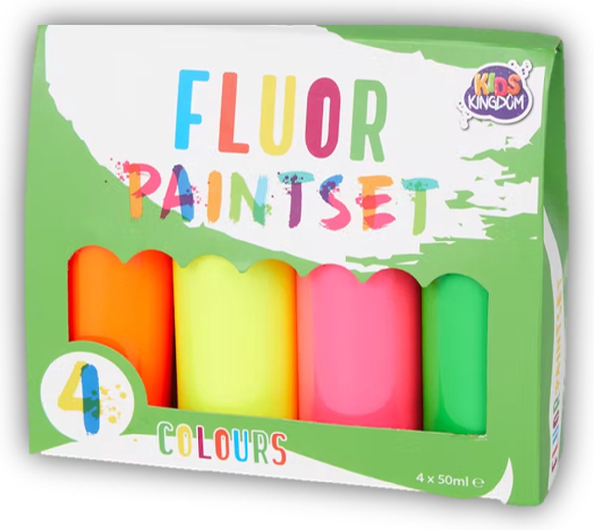 Verfset - Neon Paintset - 4 kleuren - Verven - Schilderen - Creatief - Kids/Volwassenen - Neon kleuren - 4x50ml