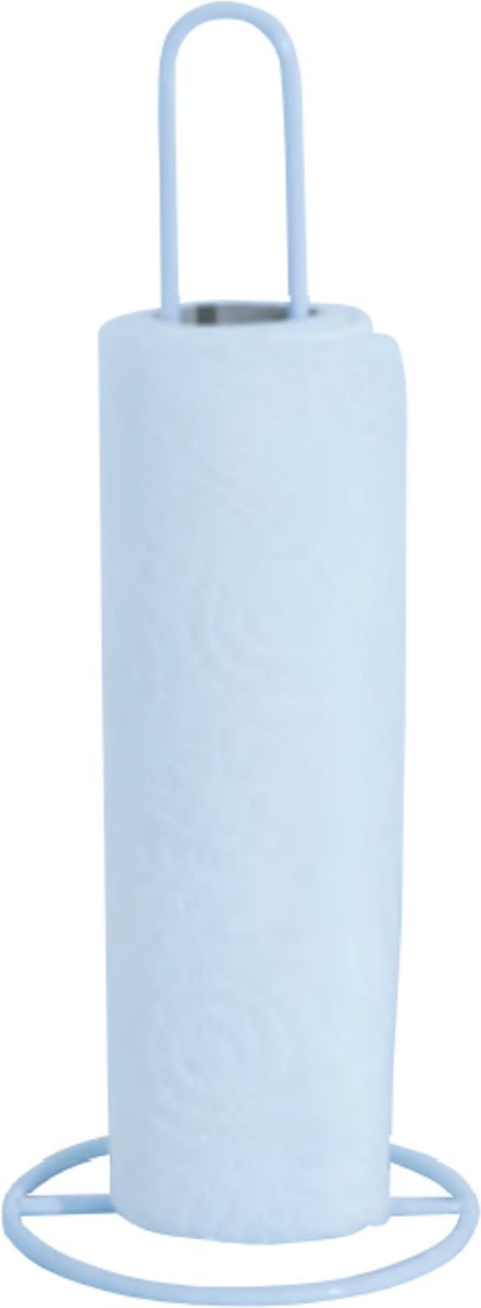 MSV Keukenrolhouder - 1 rol - metaal - wit - 31 x 12 cm