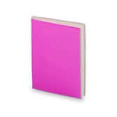 Notitieblokje roze met zachte kaft en plastic hoes 10 x 13 cm - 100x blanco paginas - opschrijfboekjes