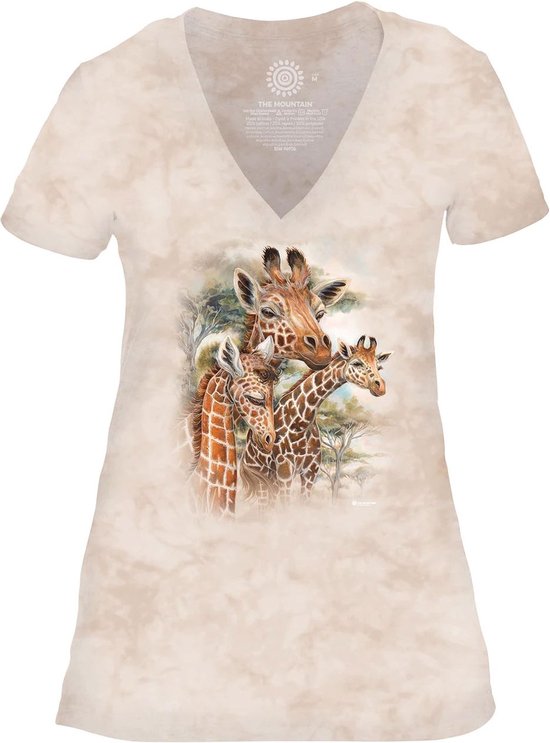 Ladies T-shirt Giraffes V-neck Tri-Blend XL
