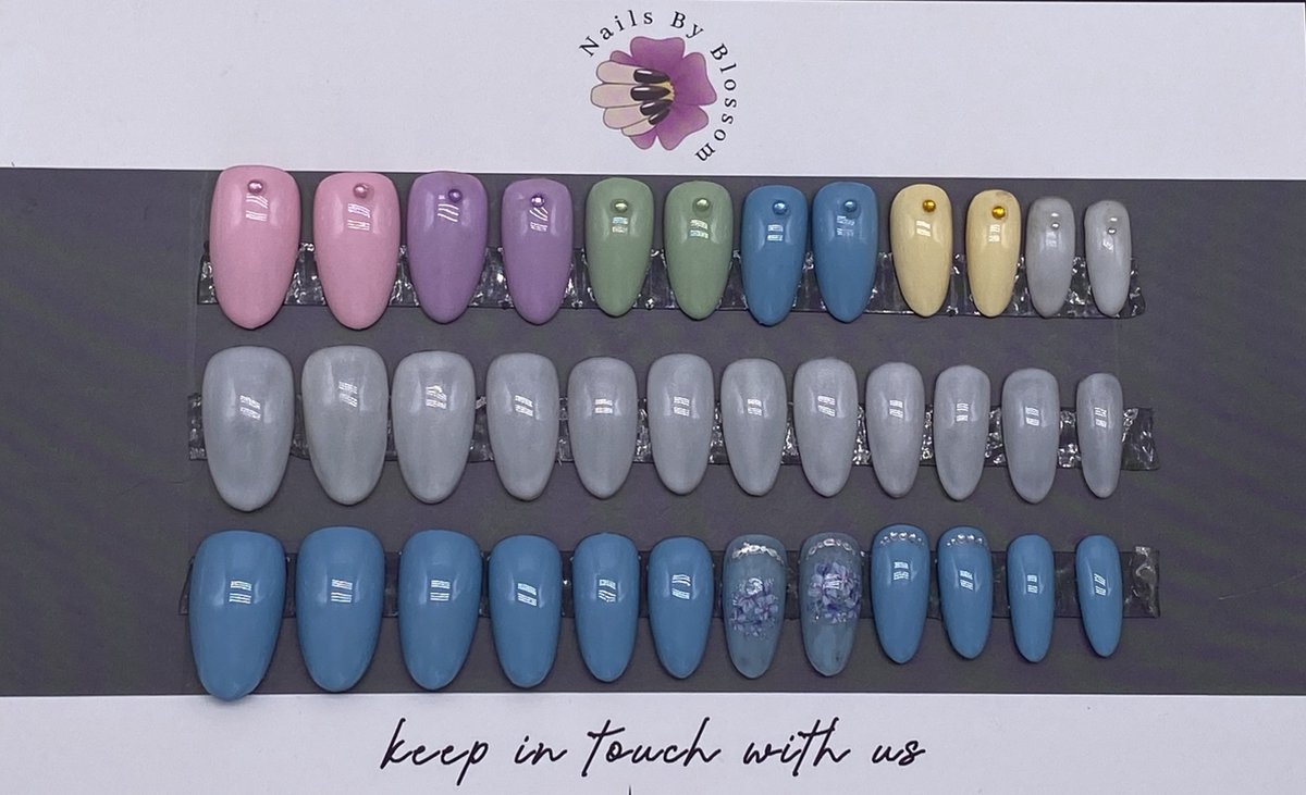 Blossombel - Luxe Press On Nails - Druk op nagels - Handgeschilderde nagels - Nageltips - Valse Nagels- Plak Nagels