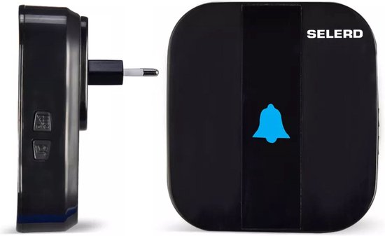 Selerd V5 - Zwart - Draadloze Deurbel - Plug & Play - IP44 Waterdicht - 4 Volumes - 52 Melodieën - Incl. Batterij - Deurbel Draadloos - Oplichtende Led - 5 jaar garantie — afbeelding 4