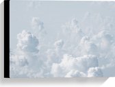 Canvas - Witte Schapenwolken in Witte Lucht - 40x30 cm Foto op Canvas Schilderij (Wanddecoratie op Canvas)