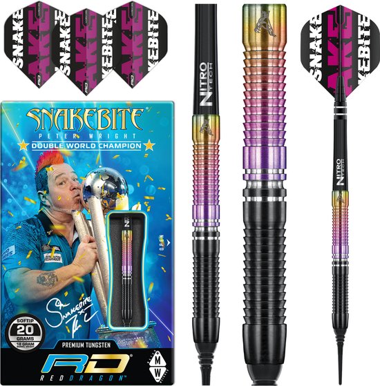 Red Dragon Peter Wright Snakebite World Champion 2020 Edition - Soft Tip Darts van Red Dragon — afbeelding 2