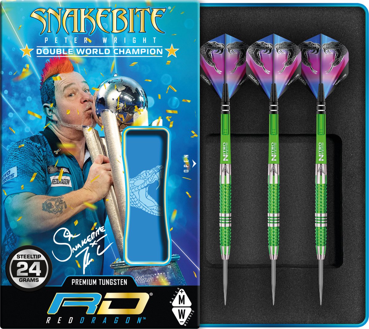 Red Dragon Peter Wright Snakebite Mamba 2 90% - Dartpijlen
