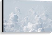 Canvas - Witte Schapenwolken in Witte Lucht - 60x40 cm Foto op Canvas Schilderij (Wanddecoratie op Canvas)
