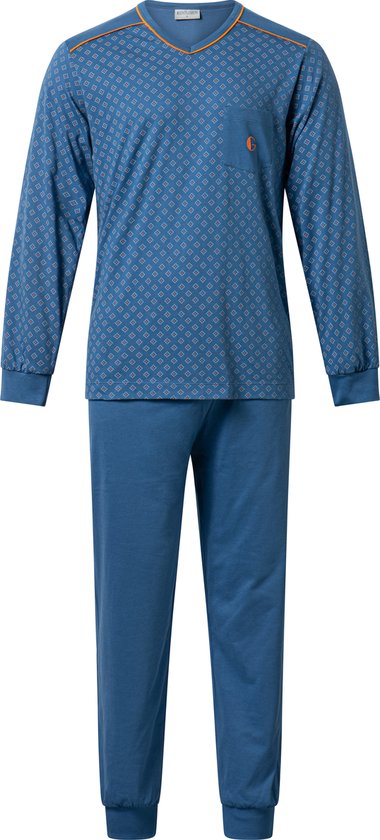 Heren pyjama Gentlemen v-hals 944225 100% katoen single jersey maat XXL