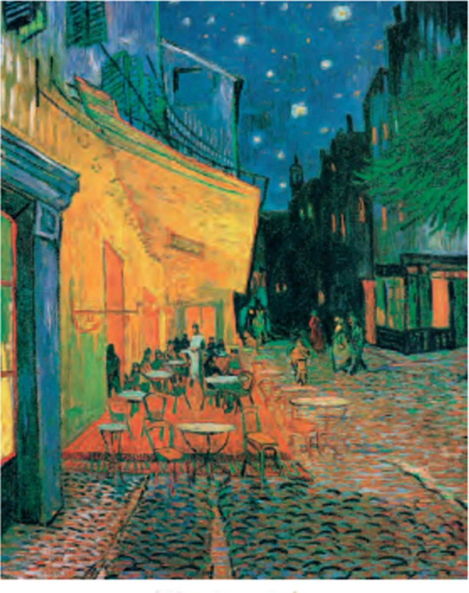 Catch Projecten Mini kunstposter - Vincent van Gogh - Café au Nuit - 24x30 cm Multicolor