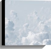 Canvas - Witte Schapenwolken in Witte Lucht - 30x30 cm Foto op Canvas Schilderij (Wanddecoratie op Canvas)
