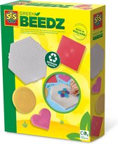 SES - Green Beedz - Strijkkralen legborden - 4 grondplaten - gemaakt van recycled kunststof - hexagon, vierkant, cirkel en hartje