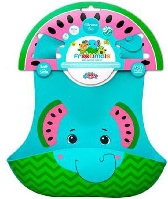Bavoir Siliconen Frootimals - Bébé- Enfant - Éléphant