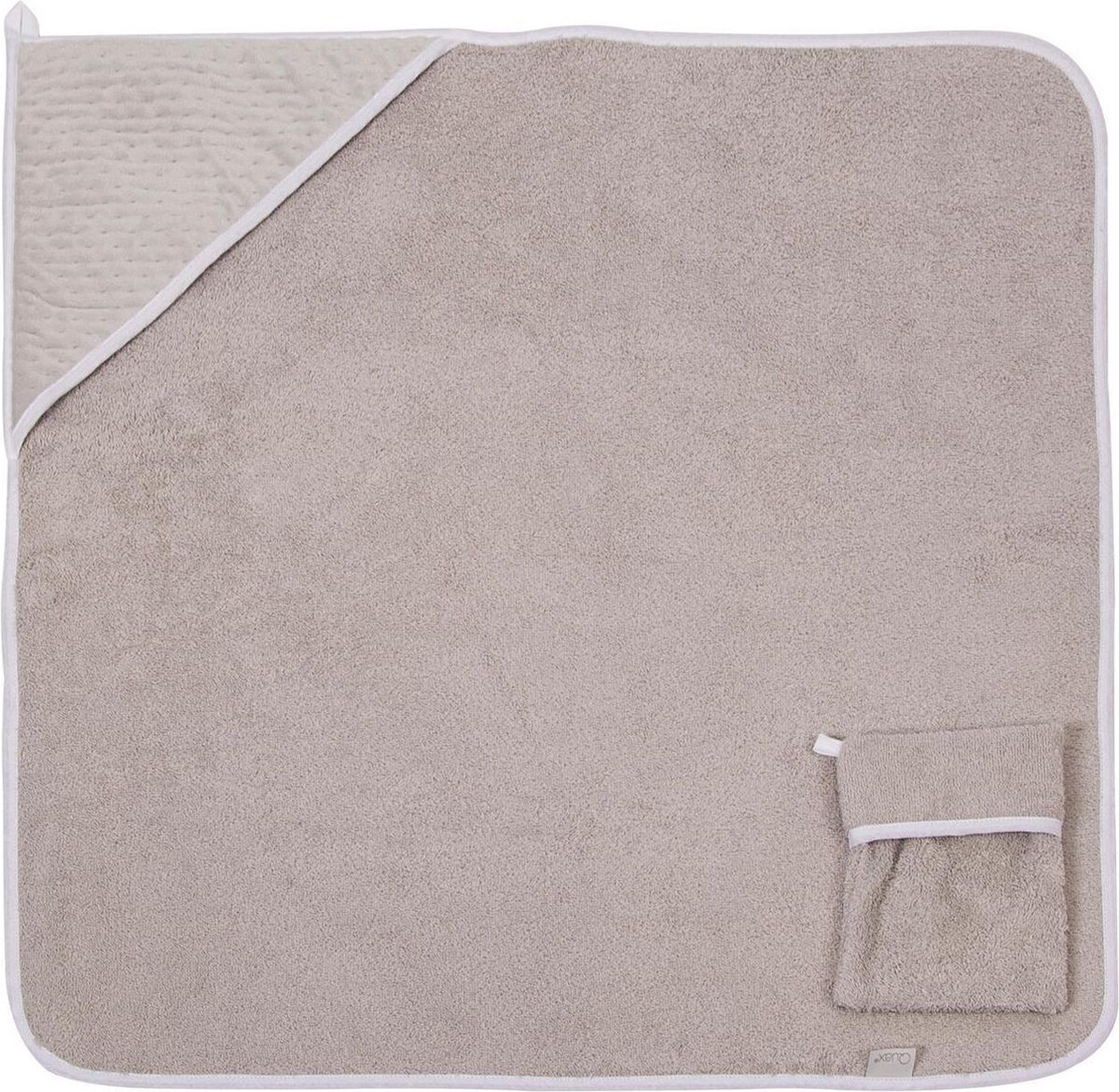 Quax - Badcape + Washandje - Dino - 75 X 75 CM
