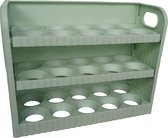 Porte-œufs pour koelkast, 30 œufs, trois niveaux, 3 niveaux, plateau avec poignées, capacité pour 30 œufs, boîte de rangement pour œufs, 26 x 20,5 x 10 cm