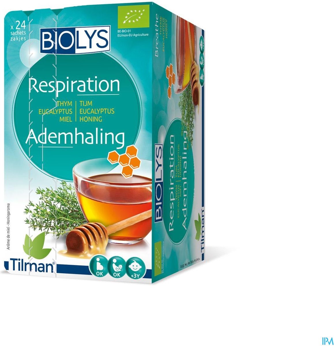 Infusion Respiration bio- Thym Eucalyptus Miel - Biolys - 24 sachets