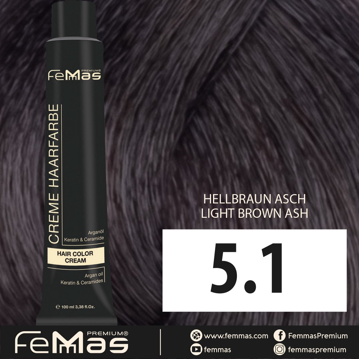 Femmas (5.1) - Haarverf - Licht asbruin - 100ml