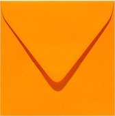 100x luxe wenskaartenveloppen Vals vierkant 125x140 mm - 12,5x14.0 cm - 105 grams Oranje