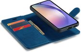 CaseMania Bookcase hoesje geschikt voor Samsung Galaxy A14 5G - Effen Donkerblauw - Kunstleer