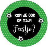 25 x Voetbal Stickers - Voetbal - Groen Zwart - Feestje - Sluitstickers - Kinderfeest Traktatie - Uitdelen - Uitdeeltraktatie - Wensetiket - Rond - 40mm - Glossy sticker