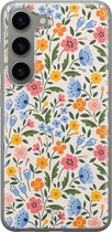 Hoesje geschikt voor Samsung Galaxy S23 - Romantische bloemen - Soft Case - TPU - Bloemen - Multi - Mooie Telefoonhoesjes