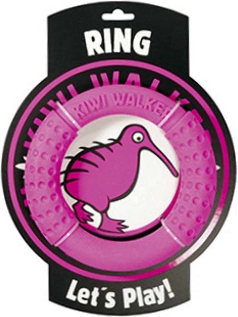 Kiwi Walker - Let's Play - Hondenspeelgoed - Ring - Roze - 18cm
