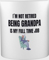 Akyol - im not retired being grandpa is my full time job Mok met opdruk - opa - opa cadeau - cadeau koffiemok - pension - kantoorhumor - 350 ML inhoud