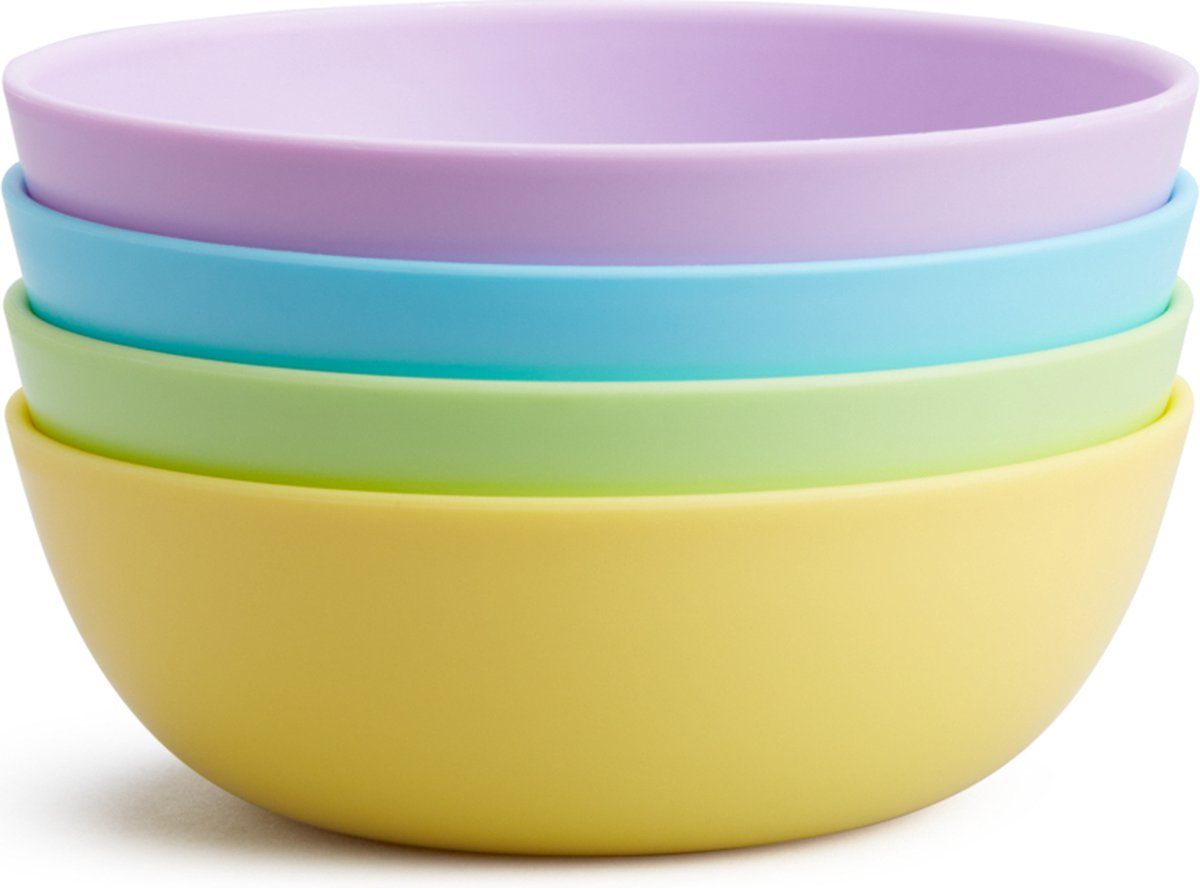 Munchkin Multi Gekleurde Kommetjes voor Kinderen - Vrolijke Kleurtjes - Magnetron- en Vaatwasserbestendig - Per 4 Stuks — afbeelding 2