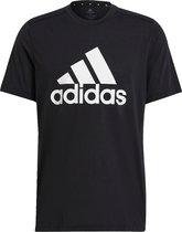Adidas aeroready designed 2 move feelready sport logo t-shirt in de kleur zwart/wit.
